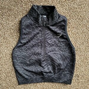 Gymshark Adapt Animal Seamless Crop 1/2 Zip, Size S